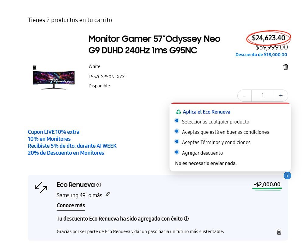 Monitor Gamer 57”Odyssey Neo G9 DUHD 240Hz 1ms G95NC