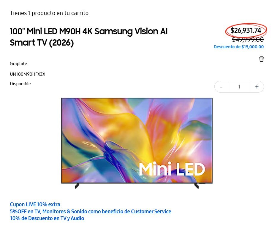 100″ Mini LED M90H 4K Samsung Vision AI Smart TV (2026)
