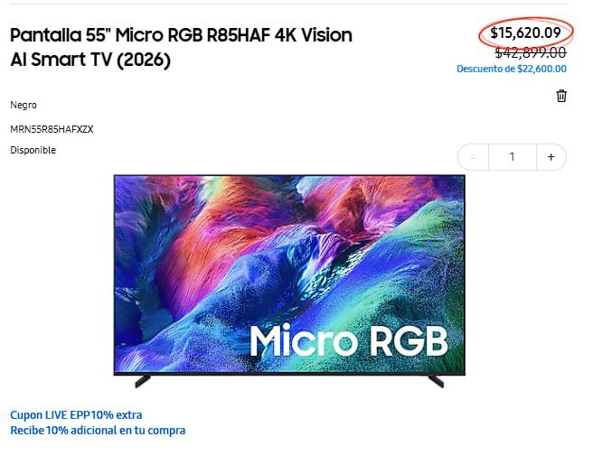 Pantalla Micro RGB R85HAF 4K Vision AI Smart TV (2026)