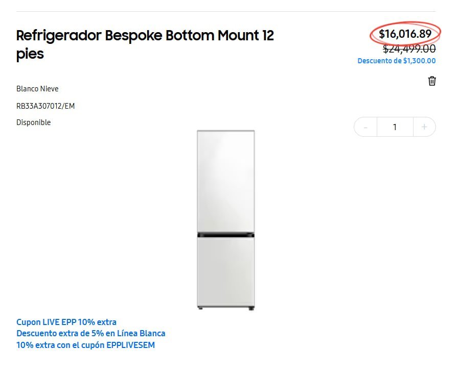 Refrigerador Bespoke Bottom Mount 12 pies