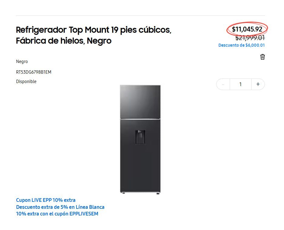 Refrigerador Top Mount 19 pies cúbicos, Fábrica de hielos, Negro