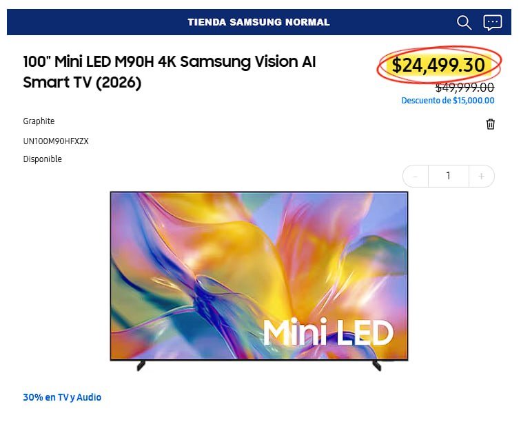 100″ Mini LED M90H 4K Samsung Vision AI Smart TV (2026)