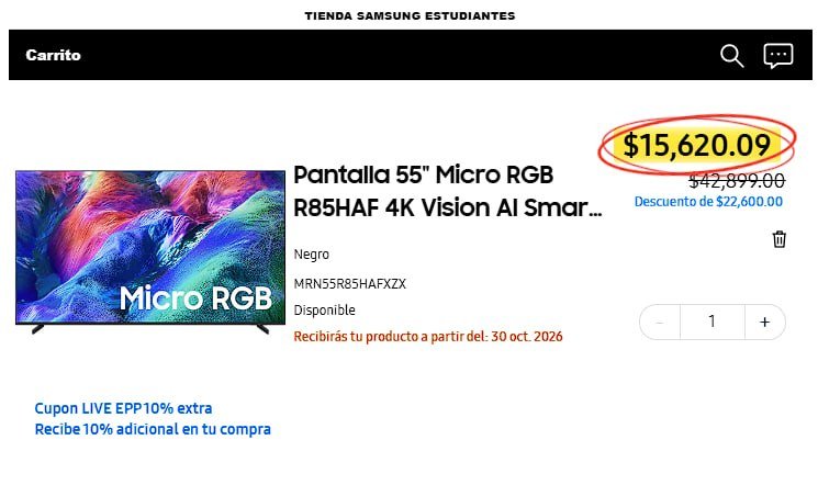 Pantalla Micro RGB R85HAF 4K Vision AI Smart TV (2026)
