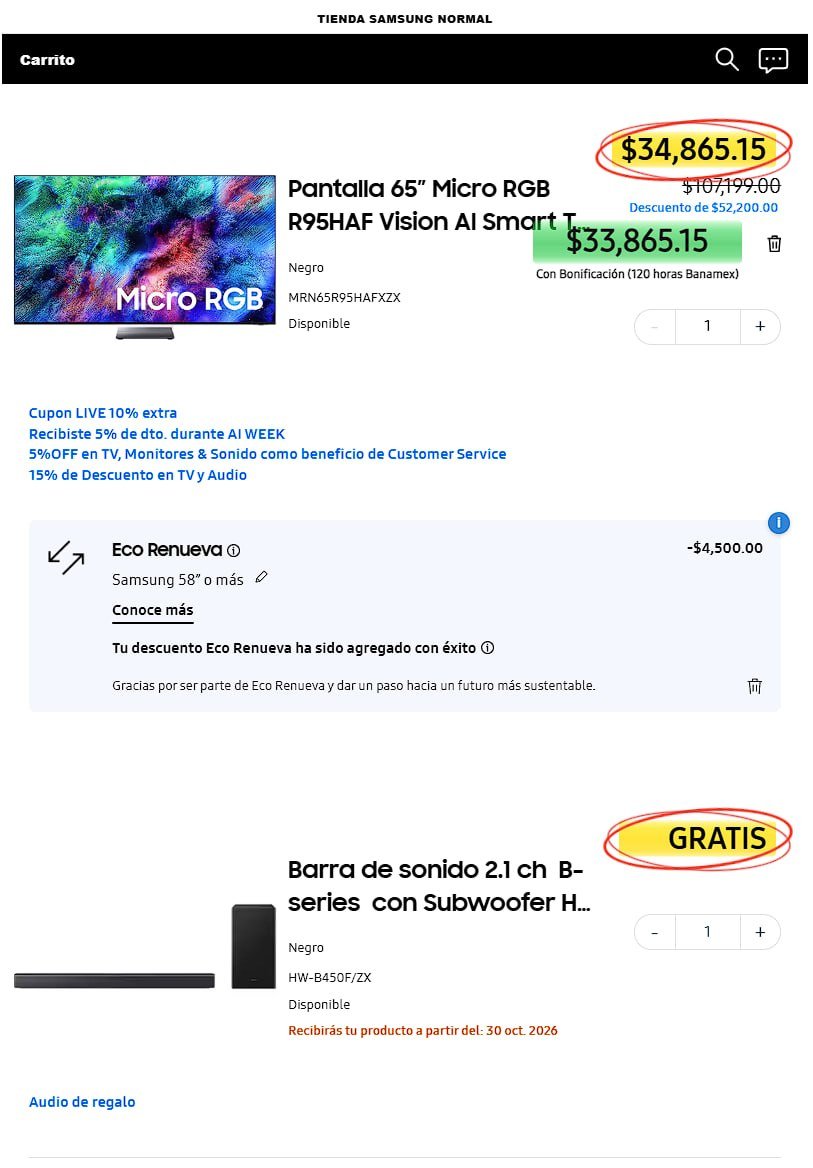 Pantalla Micro RGB R95HAF Vision AI Smart TV (2026)